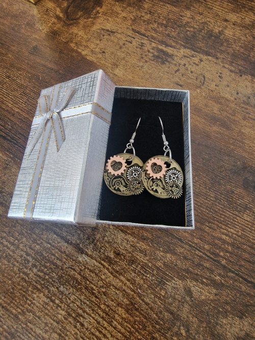 Handmade Motorbike gear Earrings/ biker earrings/ biker babe/ motorcycle earrings/ motorbike/ stocking filler/novelty/funny//Birthday present. 2