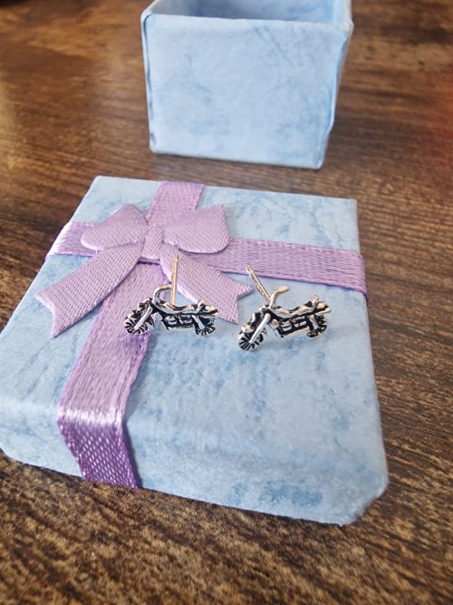 Sterling Silver Motorcycle Stud Earrings for bikers, earings female riders, biker chicks, lady riders, motorbike gifts 2
