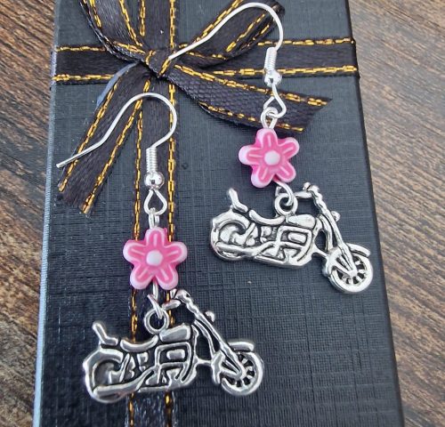 Handmade Motorbike Earrings/ biker earrings/ biker babe/ motorcycle earrings/ motorbike/ stocking filler/novelty/funny//Birthday present.