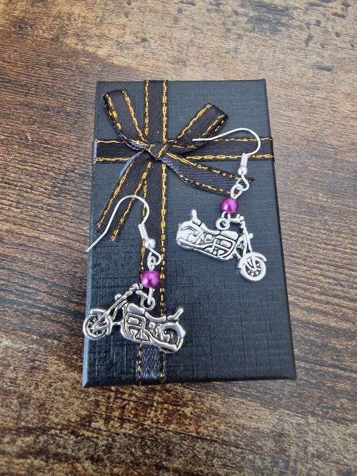 Handmade Motorbike Earrings/ biker earrings/ biker babe/ motorcycle earrings/ motorbike/ stocking filler/novelty/funny//Birthday present. 5