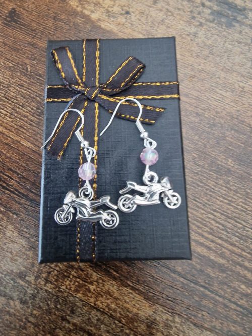 Handmade Motorbike Earrings/ biker earrings/ biker babe/ motorcycle earrings/ motorbike/ stocking filler/novelty/funny//Birthday present. 3