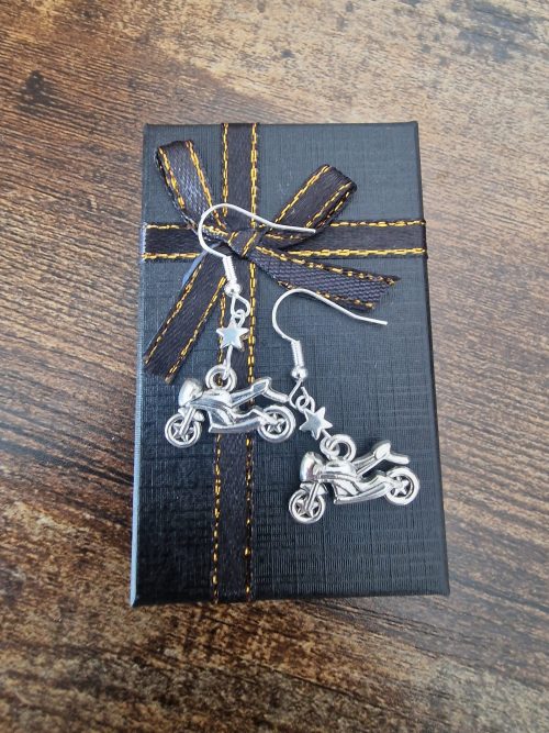 Handmade Motorbike Earrings/ biker earrings/ biker babe/ motorcycle earrings/ motorbike/ stocking filler/novelty/funny//Birthday present. 2