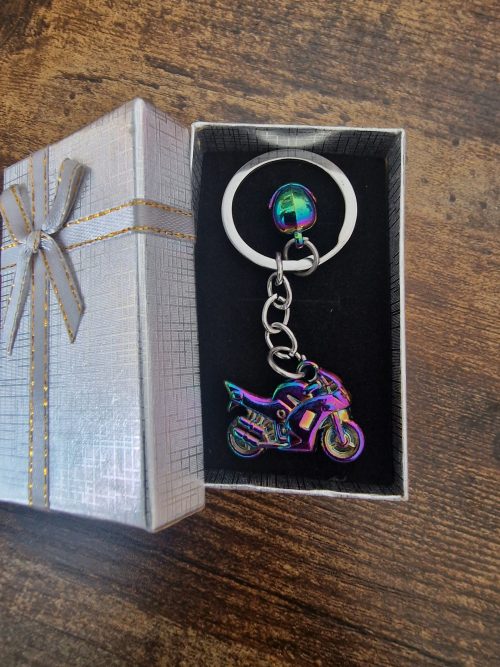 Motorbike sport multicolour keyring - Image 3