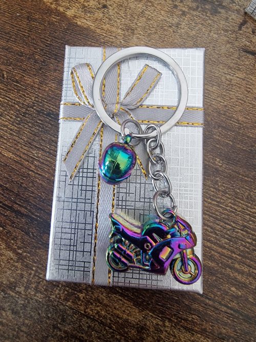 Motorbike sport multicolour keyring - Image 2