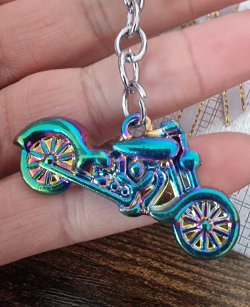 Classic Motorbike multicolour keyring