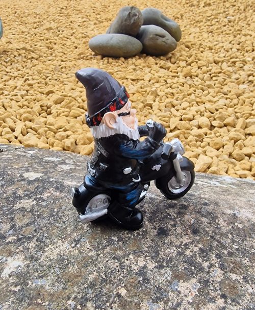 Garden Gnome on Motorcycle - Biker Gnome Statue, Funny Yard Decor, Motorcycle Lover, Unique Ornament, Outdoor Figurine, Biker Garden Art 2