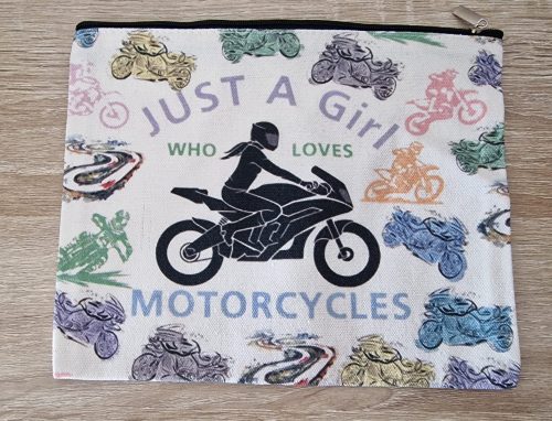 Just a Girl Who Loves Motorcycles Cosmetic Travel Bag 1