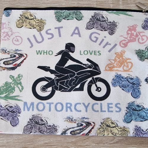 Just a Girl Who Loves Motorcycles Cosmetic Travel Bag 1