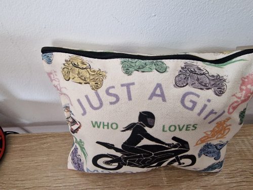 Just a Girl Who Loves Motorcycles Cosmetic Travel Bag 3
