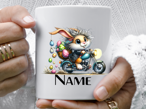 Happy Bunny Motorbike Easter eggs - Mug