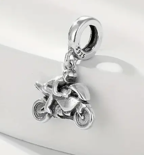Sport bike Motorcycle S925 Sterling Silver Charm